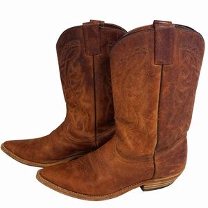 Boulet Leather Western Cowboy Boots Brown Size 8.5E Made in Canada
